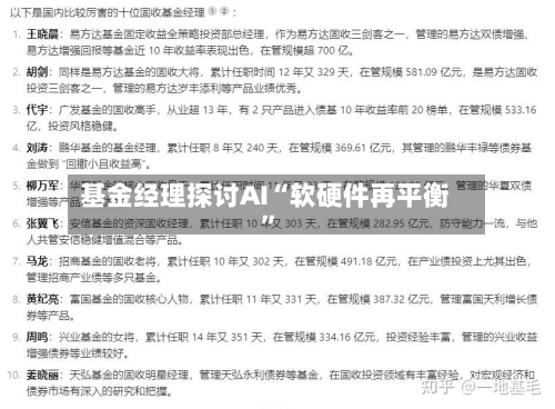 基金经理探讨AI“软硬件再平衡”