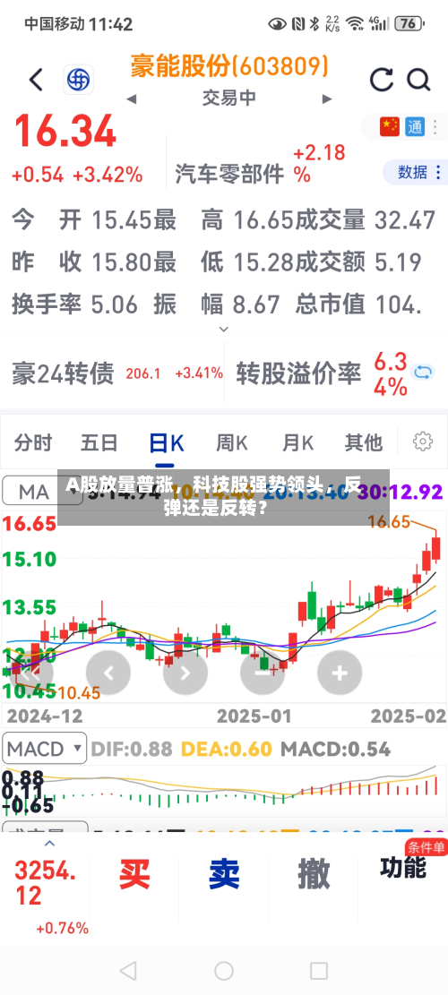 A股放量普涨，科技股强势领头，反弹还是反转？