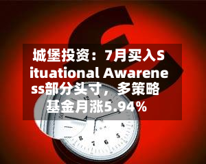 城堡投资：7月买入Situational Awareness部分头寸，多策略基金月涨5.94%-第3张图片