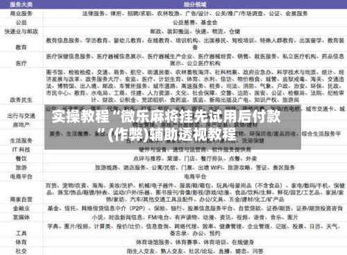 实操教程“微乐麻将挂先试用后付款”(作弊)辅助透视教程