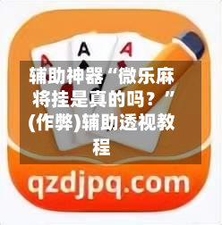 辅助神器“微乐麻将挂是真的吗？”(作弊)辅助透视教程-第2张图片