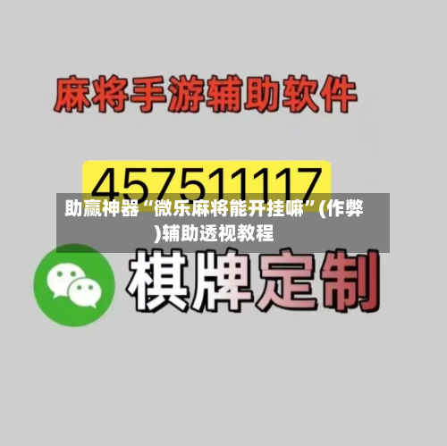 助赢神器“微乐麻将能开挂嘛”(作弊)辅助透视教程