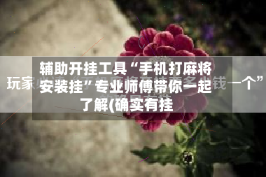 辅助开挂工具“手机打麻将安装挂”专业师傅带你一起了解(确实有挂