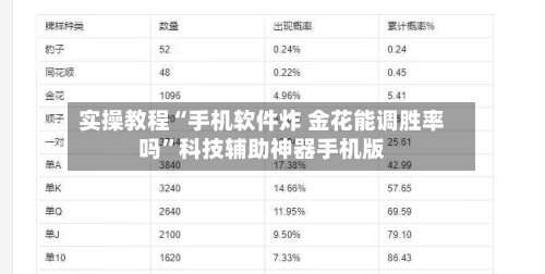 实操教程“手机软件炸 金花能调胜率吗”科技辅助神器手机版-第2张图片