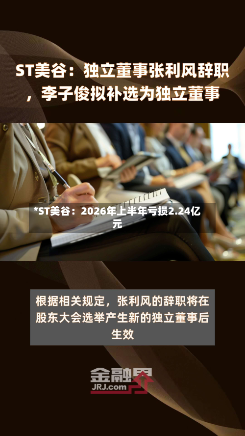 *ST美谷：2026年上半年亏损2.24亿元